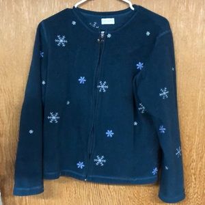 East West Teal zippered sweater. Size medium